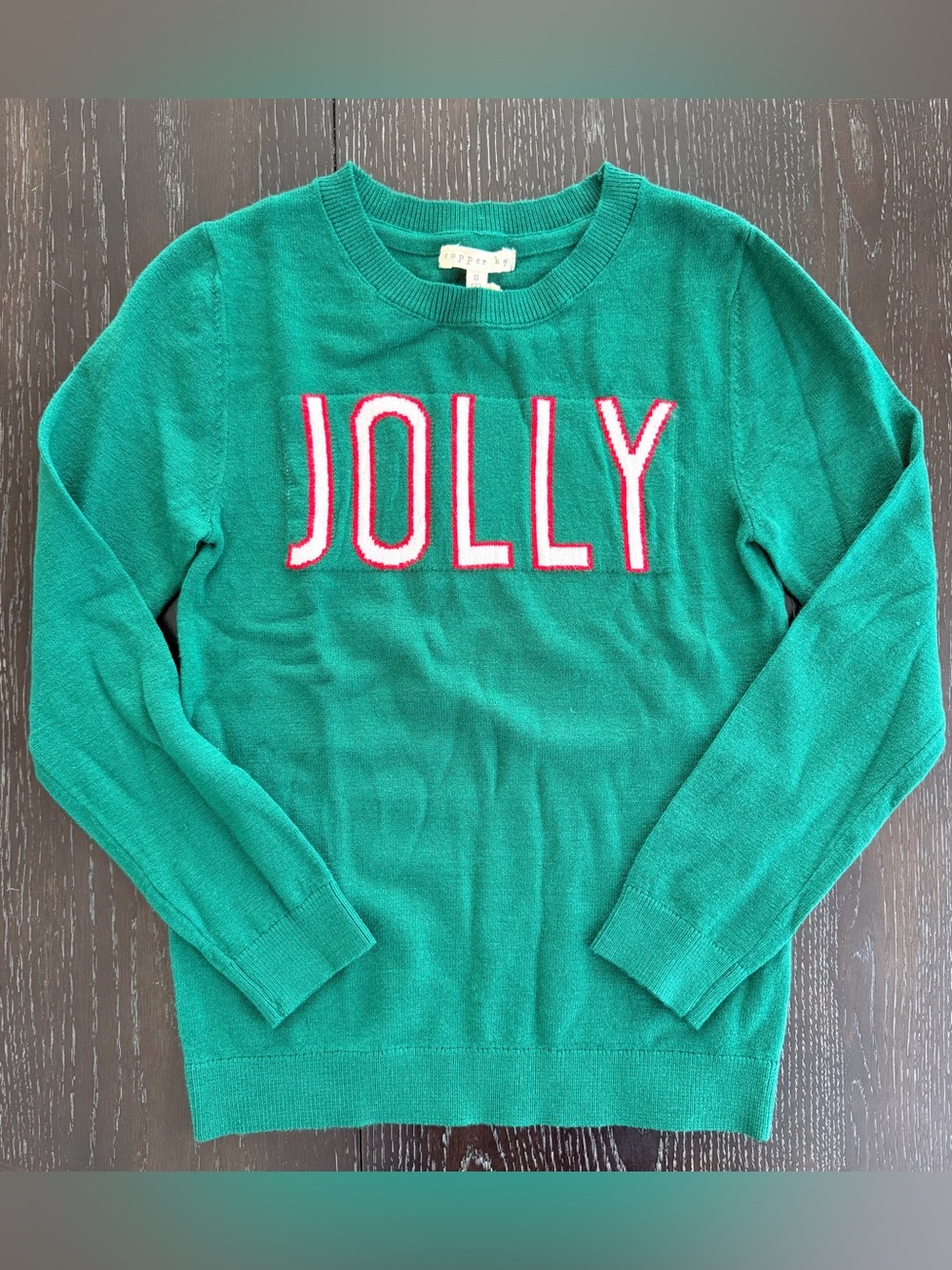 Copper Key Green and Red 'JOLLY' Knit Sweater S (7)